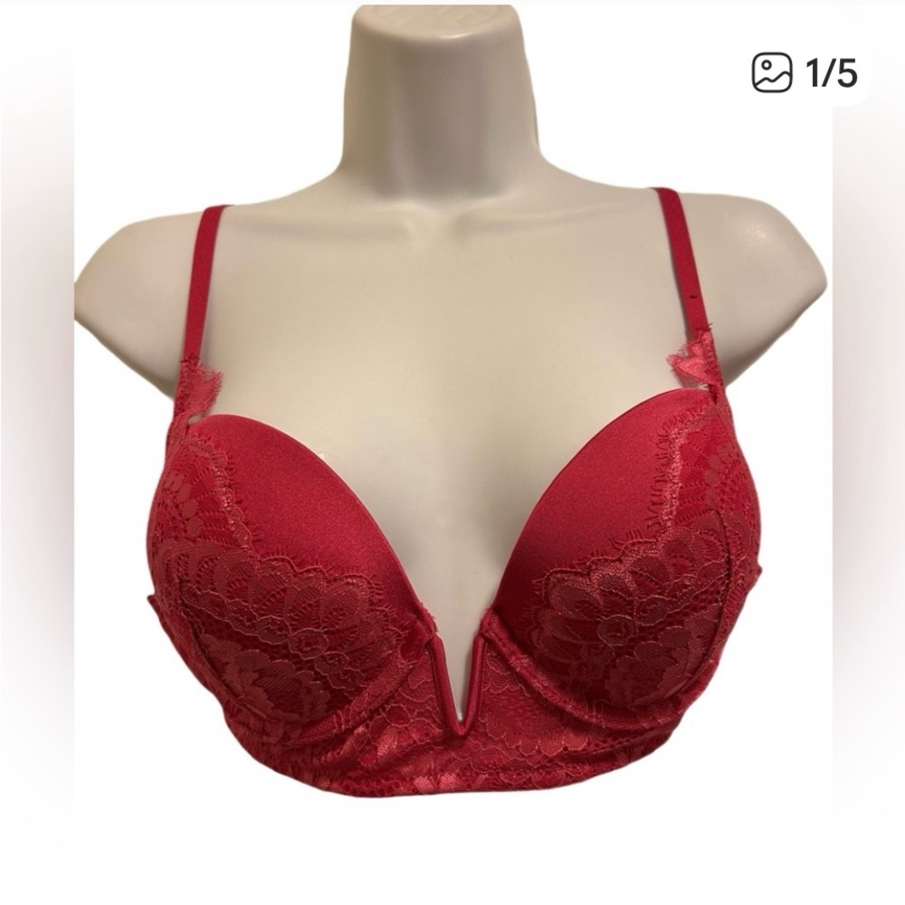 2/$15 💜36B La Senza Fuschia Lace Push-Up Bra